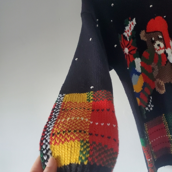 Rafella Vintage Handknitted Christmas Bear Sweater Size Medium - Picture 3 of 10
